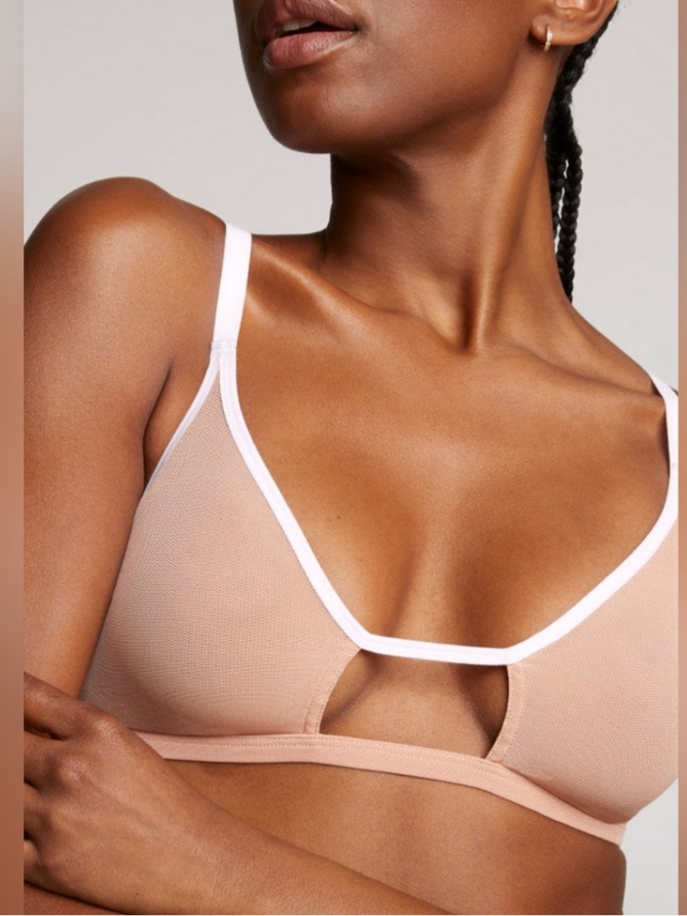 Negative 5 XXL NEW Sieve Cutout Bra Buff White Mesh Wireless